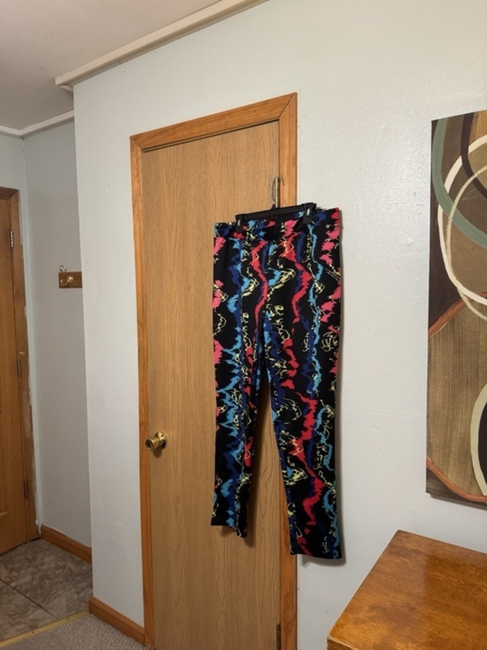 Ashley Stewart NWT Size 16 Multi-Color w/Abstract Print Pull-On Leggings